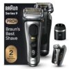 Braun Series 9 PRO+ 9577cc Electric Razor for Men, 5 Pro Shave Elements & Precision Long Hair Trimmer, 6in1 SmartCare Center