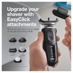 Braun Series 7 7075cc Electric Razor for Men with SmartCare Center, Beard Trimmer, Wet & Dry, Rechargeable, Cordless Foil Shaver, Black