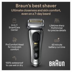 Braun Series 9 PRO+ Electric Razor for Men, 5 Pro Shaving Elements and Shave-Preparing ProComfort Head for Closeness & Skin Comfort