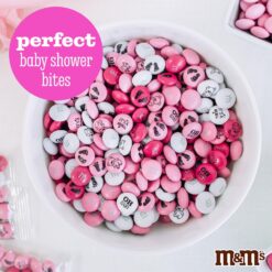 M&M’S Pink & White Milk Chocolate Candy - Baby Shower Favors for Girls, Pink & White Candy, 2 lbs Pack