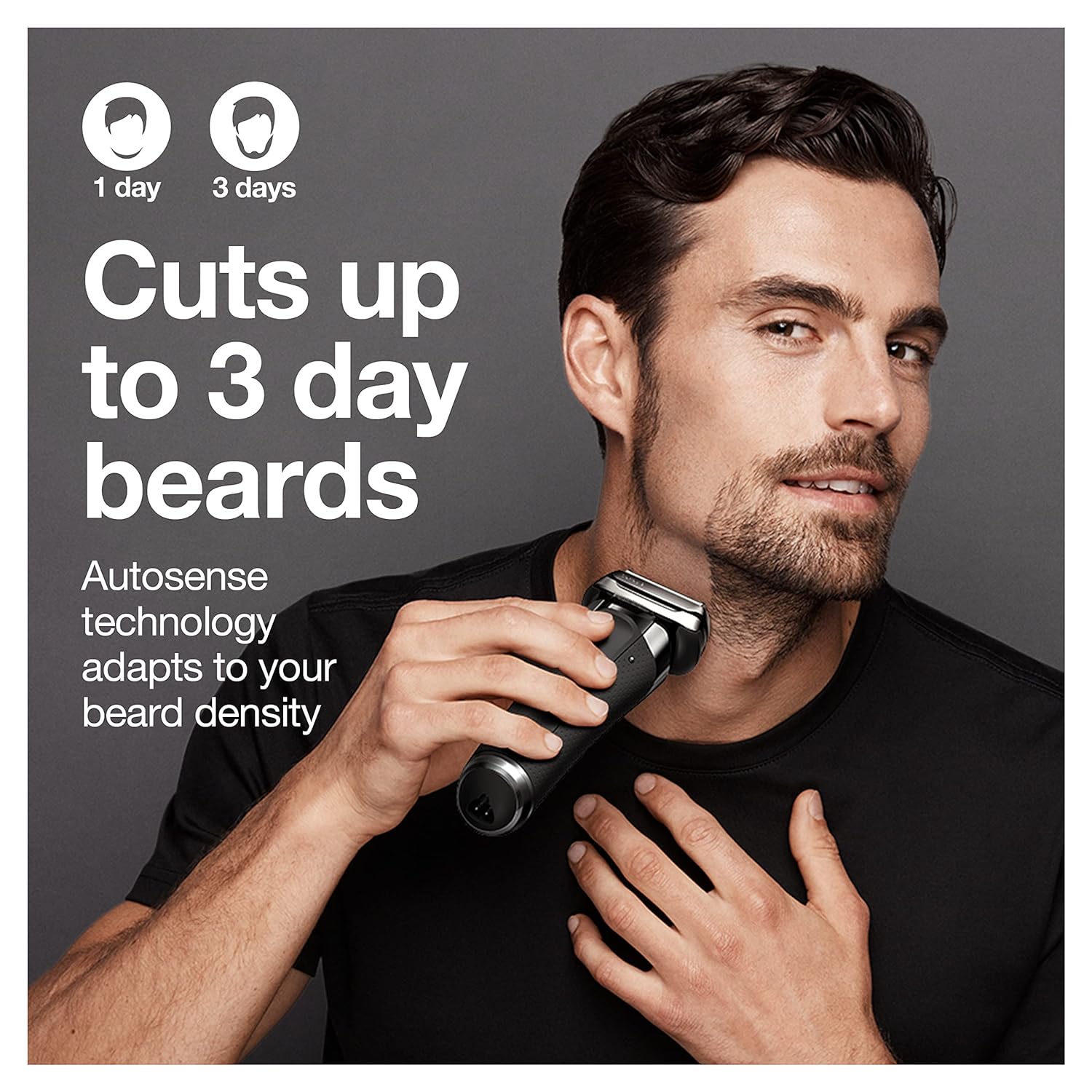 Braun Electric Razor for Men With Precision Beard Trimmer, Rechargeable, Wet & Dry Foil Shaver, Silver, 3 Piece Set