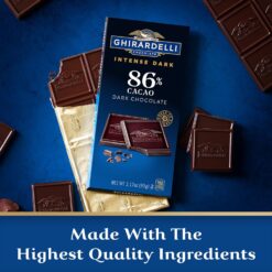 GHIRARDELLI Intensw Dark Chocolate Bar, 86% Cacao, 3.17 Oz Bar (Pack of 12)
