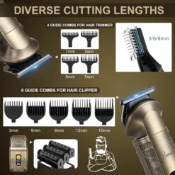 Hatteker Professional Hair Clipper Electric Razor Foil Shavers for Men Body Nose Ear Hair Grooming Kit