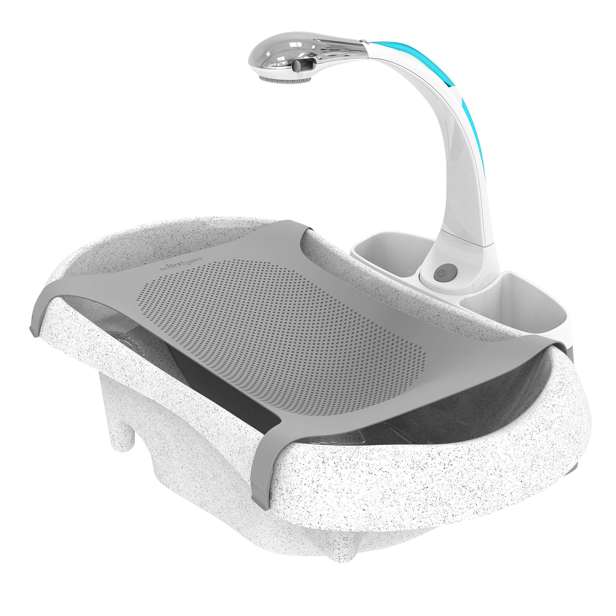 The First Years Rain Shower Baby Bath Tub Set - Includes Convertible Bath Tub and Sling with Soothing Spray