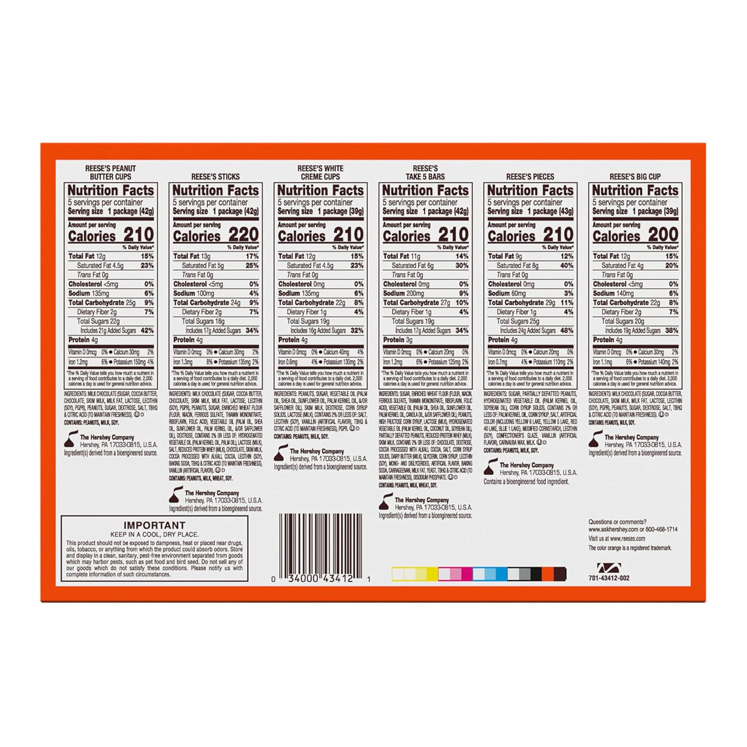 REESE'S Assorted Peanut Butter Candy Bulk Box, 44.1 oz (30 Count)