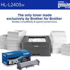 Brother HL-L2405W Wireless Compact Monochrome Laser Printer with Mobile Printing, Black & White Output