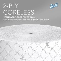 Scott Professional Coreless High-Capacity Jumbo Roll Bulk Toilet Paper (07006), 2-Ply, Elevated Design, White