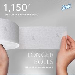 Scott Professional Coreless High-Capacity Jumbo Roll Bulk Toilet Paper (07006), 2-Ply, Elevated Design, White