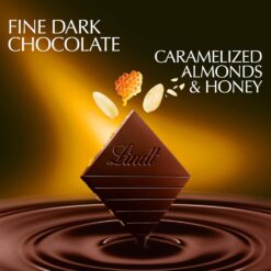 Lindt EXCELLENCE Almond with a Touch of Honey Dark Chocolate Bar, Dark Chocolate Candy, 3.5 oz. Bar (12 Pack)