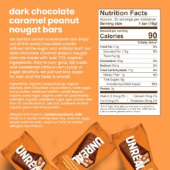 UNREAL Dark Chocolate Peanut Caramel Nougat Bars (30 Mini Bars), 70% Organic Ingredients, Fair Trade, Non-GMO, .67oz each