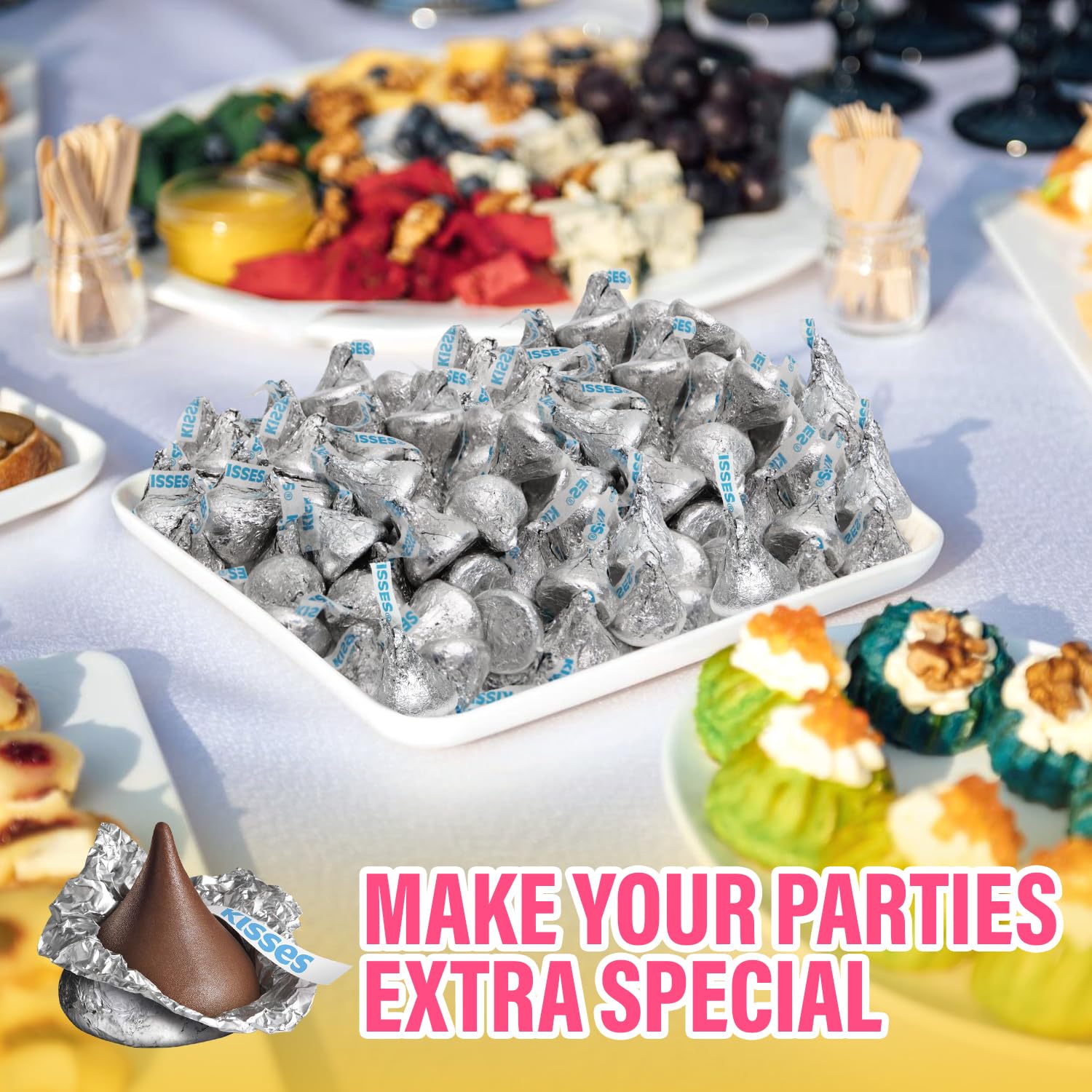 Jumblet Milk Chocolate Kisses, Hershey Kisses Bulk for Parties and Candy Buffets, Delicious Hersheys Kisses in Bulk (4 Lb)