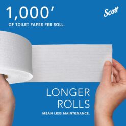 Scott Professional 100% Recycled Fiber High-Capacity Jumbo Roll Bulk Toilet Paper, 2-Ply, White,(12 Rolls at 1,000' Each, 12,000'/Case)