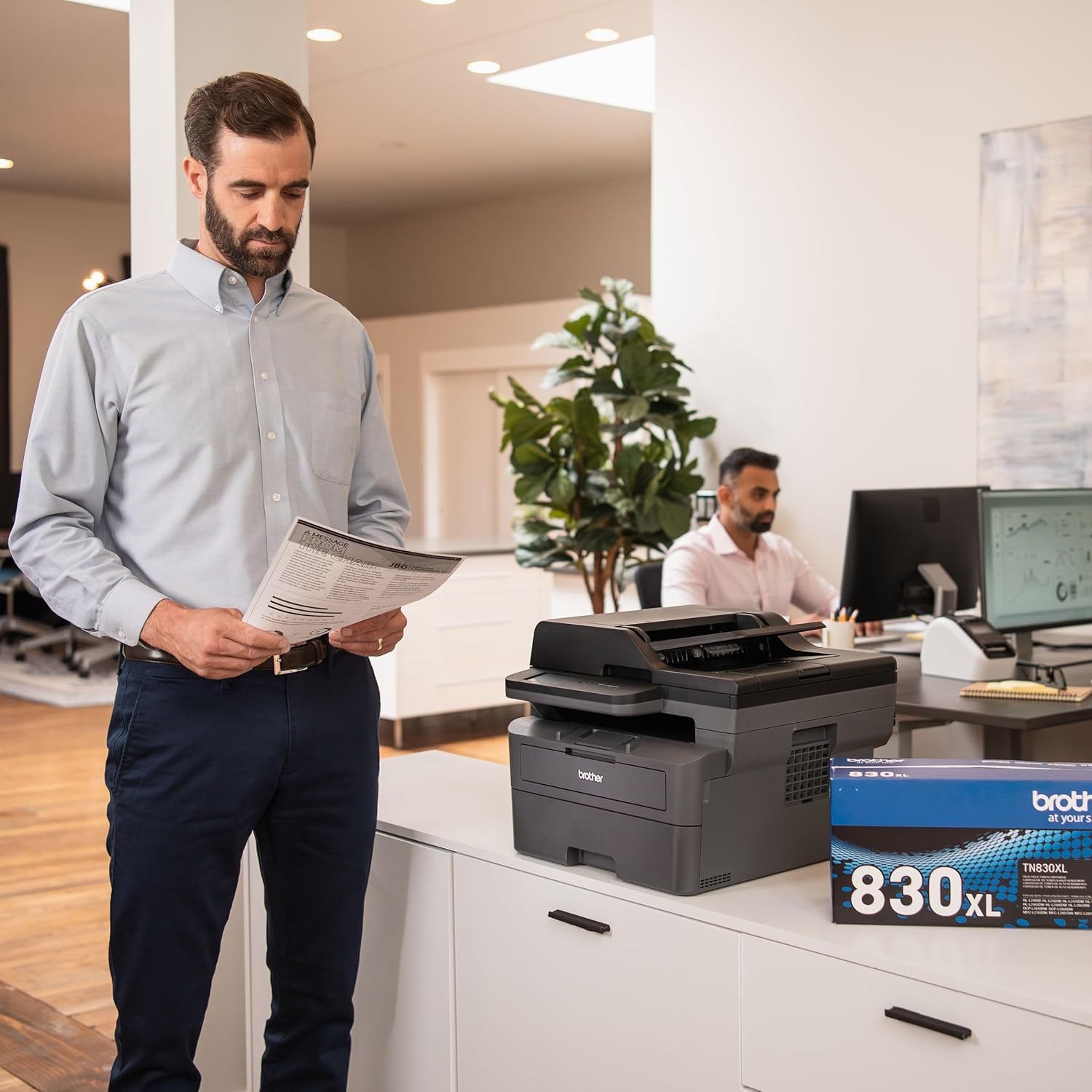 Brother MFC-L2820DW Wireless Compact Monochrome All-in-One Laser Printer with Copy, Scan and Fax, Duplex, Black & White