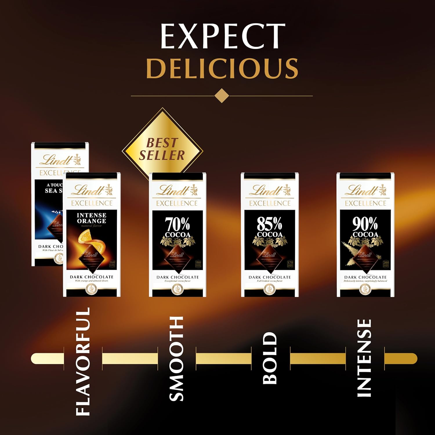 Lindt EXCELLENCE Caramel Sea Salt Dark Chocolate Bar, Dark Chocolate Candy with Pieces of Caramel and Sea Salt Crystals, 3.5 oz. (12 Pack)