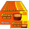 REESE'S Big Cup Milk Chocolate King Size Peanut Butter Cups, Candy Packs, 2.8 oz (16 Count)