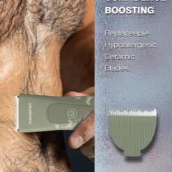 MANSPOT Manscape Pubic Hair Trimmer for Men and Women, Electric Ball Trimmer Pubic Trimmer Shaver, Green