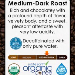 Cafe Don Pablo 2LB Subtle Earth Organic Decaf - Swiss Water Process Decaf - Medium Dark Roast - 2 Pound Bag