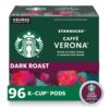 Starbucks K-Cup Coffee Pods, Dark Roast Coffee, Caffè Verona for Keurig Brewers, 100% Arabica, 4 boxes (96 pods total)