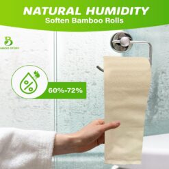Premium Bamboo Toilet Paper, PFAS Free, Chemical Free Toilet Paper, Unbleached, (24) 3PLY & 300 Sheets, Organic Brown