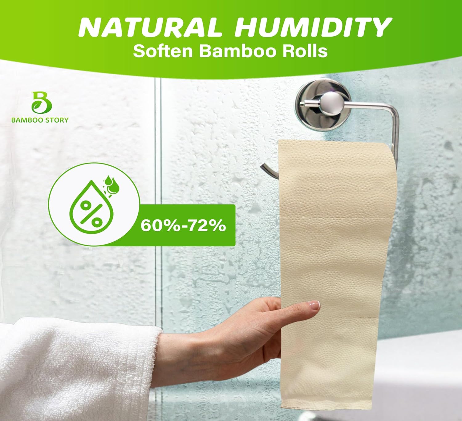 Premium Bamboo Toilet Paper, PFAS Free, Chemical Free Toilet Paper, Unbleached, (24) 3PLY & 300 Sheets, Organic Brown