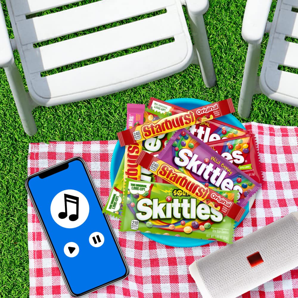 SKITTLES & STARBURST Assorted Candy Variety Pack for Holidays, Gifts, Parties, Candy Assortment, 37.05 oz (30 Count) Bulk Box