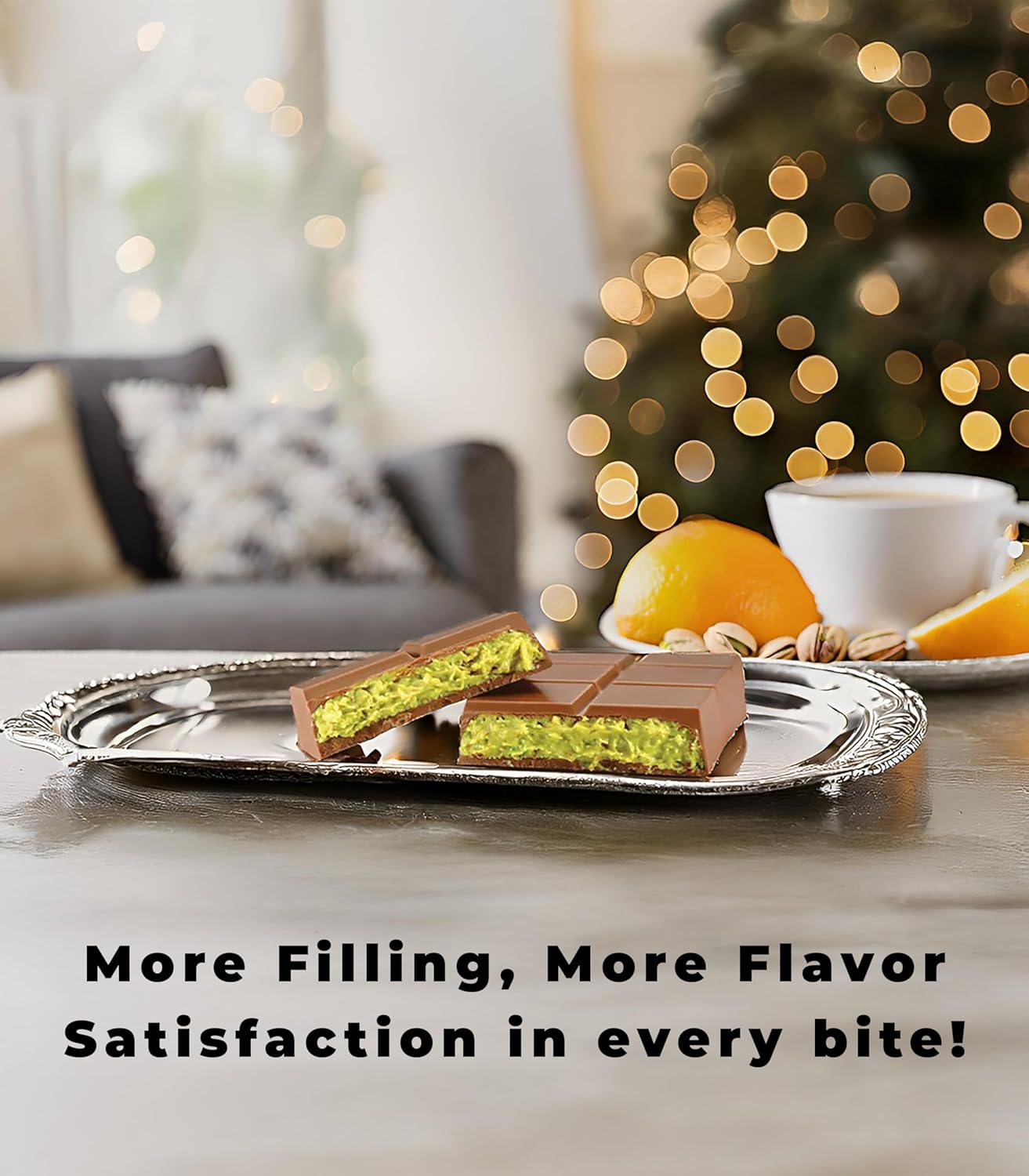 UniqBite Dubai Chocolate Bar Pistachio I Viral Knafeh Chocolate Bar with Pistachio Cream and Kataifi, 3 pack, Total 9.5 oz (270gr)