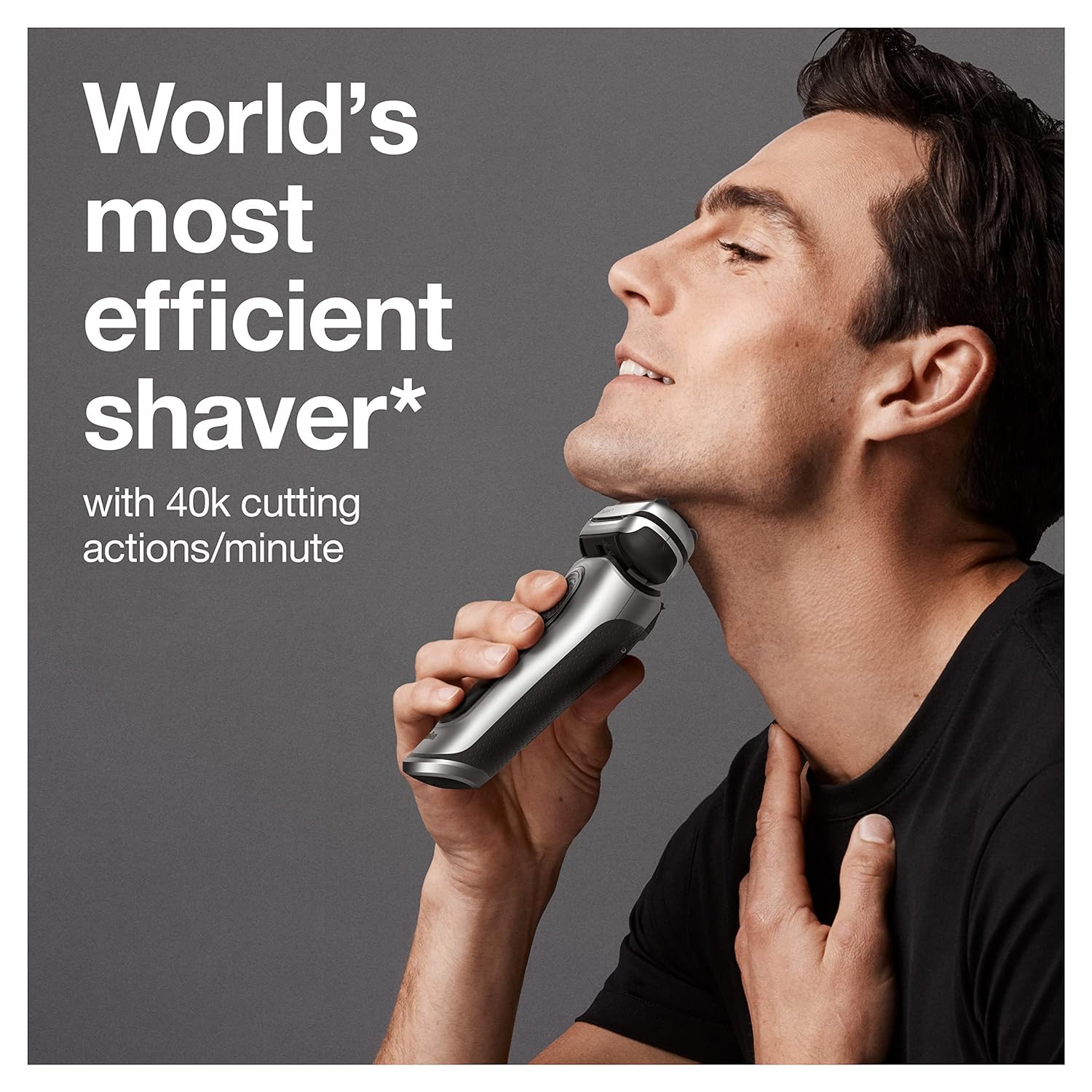 Braun Electric Razor for Men With Precision Beard Trimmer, Rechargeable, Wet & Dry Foil Shaver, Silver, 3 Piece Set