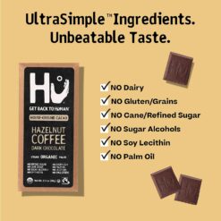 Hu Chocolate Bars, 12 Pack Hazelnut Coffee Crunch Chocolate, Natural Organic Vegan, Fair Trade Dark Chocolate, 2.1oz Each
