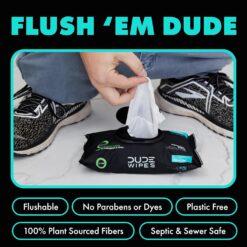 DUDE Wipes - Mint Chill Extra-Large Adult Wet Wipes with Eucalyptus & Tea Tree Oil,18 Pack, 864 Wipes, 1 Spray Bottle