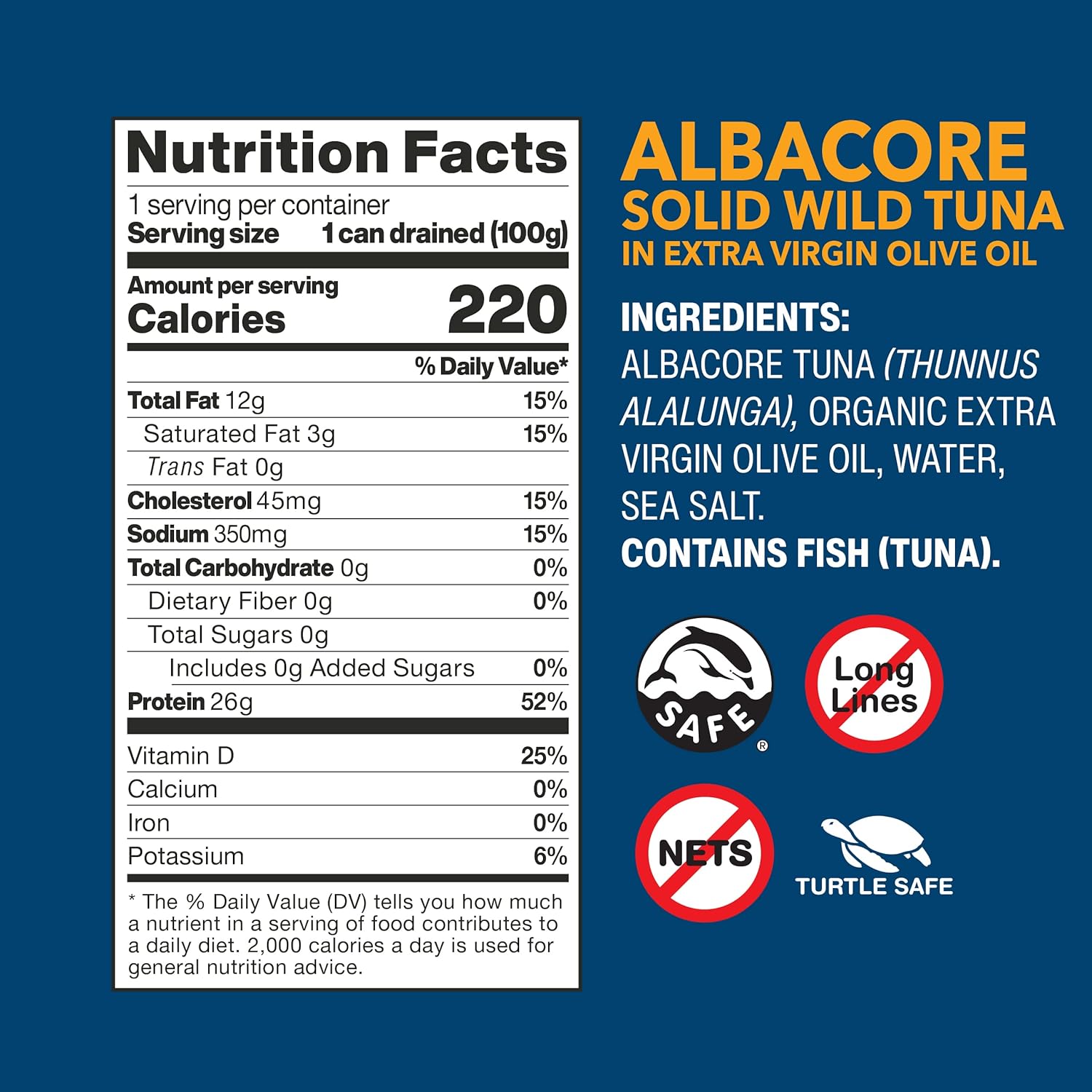 Wild Planet Albacore Wild Tuna in Extra Virgin Olive Oil, Canned Tuna, Sustainably Wild-Caught, Pole & Line, 5oz (Pack of 12)