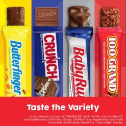 Butterfinger, CRUNCH, Baby Ruth and 100 Grand, Bulk 28 Pack, Assorted Full Size Chocolate Candy Bars, Stocking Stuffers, 48 oz