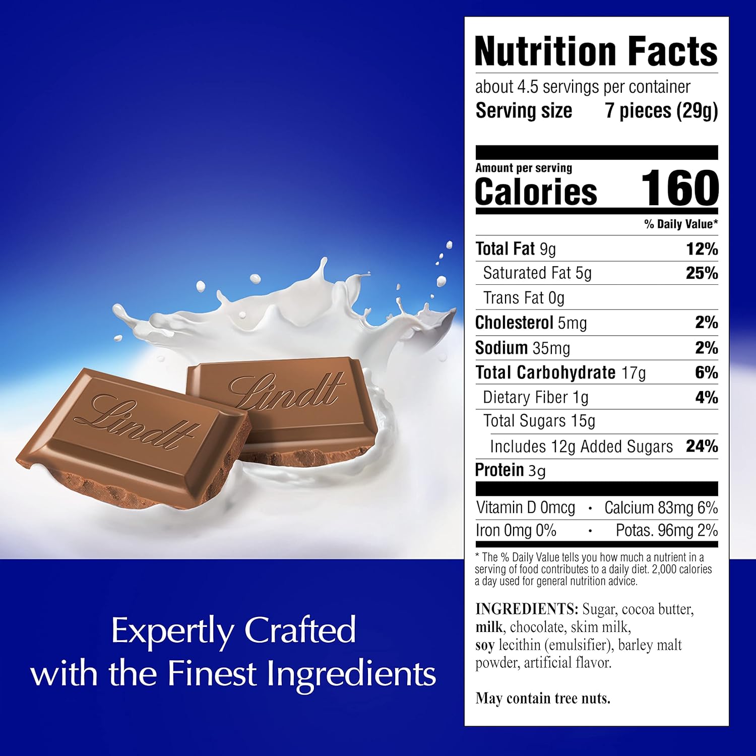 Lindt CLASSIC RECIPE Milk Chocolate Bar, Easter Chocolate Candy, 4.4 oz. (12 Pack)