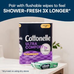 Cottonelle Ultra Comfort Toilet Paper with Cushiony CleaningRipples Texture, 32 Family Mega Rolls