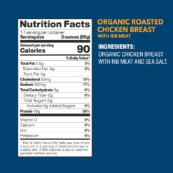 Wild Planet Organic Roasted Chicken Breast With Rib Meat, Skinless and Boneless, Sea Salt, Free Range, Non-GMO, Gluten Free, Keto and Paleo, 5 Ounce (Pack of 12)
