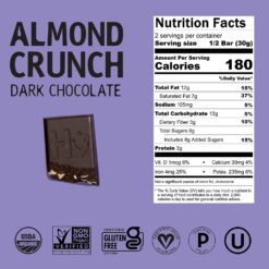 Hu Chocolate Bars, 12 Pack Almond Crunch Chocolate, Fair Trade Dark Chocolate, 2.1oz Each