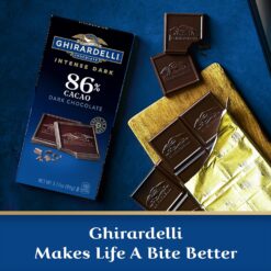 GHIRARDELLI Intensw Dark Chocolate Bar, 86% Cacao, 3.17 Oz Bar (Pack of 12)