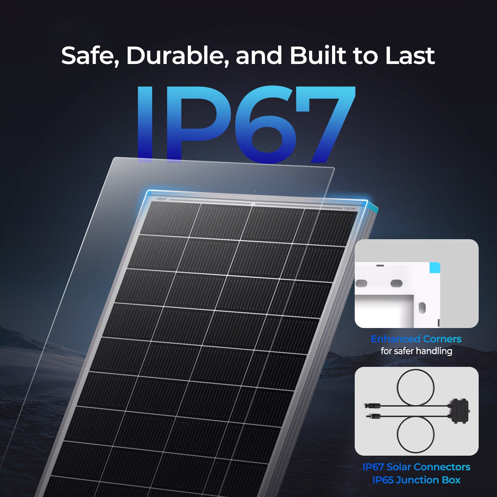 Renogy 1.0 -Module 49.7-in x 30.1-in 200.0-Watt Solar Panel - Image 3