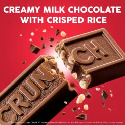 CRUNCH Bulk 18 Pack, Milk Chocolate and Crisped Rice, Full Size Holiday Candy Bars, Stocking Stuffers, Individually Wrapped, 1.55 oz Each