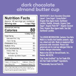 UNREAL Dark Chocolate Almond Butter Cups, 5g Sugar, Certified Vegan, Gluten Free, Fair Trade, Non-GMO, 0.53 Ounce (Pack of 40)