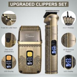 Hatteker Professional Hair Clipper Electric Razor Foil Shavers for Men Body Nose Ear Hair Grooming Kit