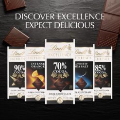 Lindt EXCELLENCE Sea Salt Dark Chocolate Bar, Easter Chocolate Candy, 3.5 oz. (12 Pack)