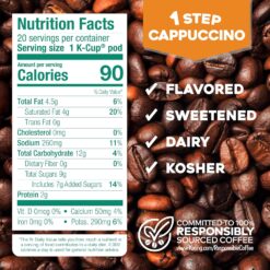 The Original Donut Shop One-Step Classic Cappuccino, Keurig Single-Serve K-Cup Pods, 60 Count (6 Packs of 10)