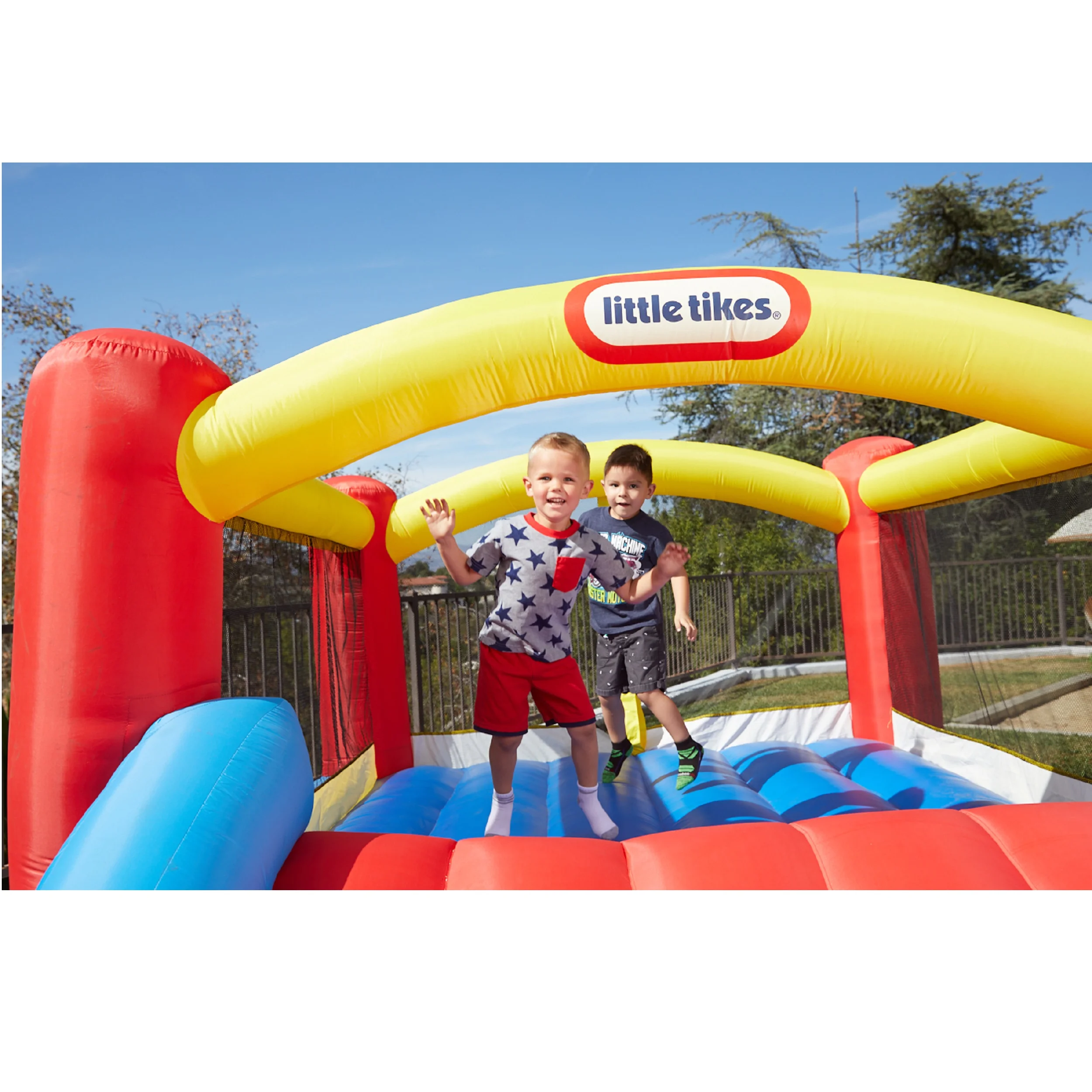 Little Tikes Jump 'n Slide 9'x12' Inflatable Bounce House, Multi-color, for Kids 3+