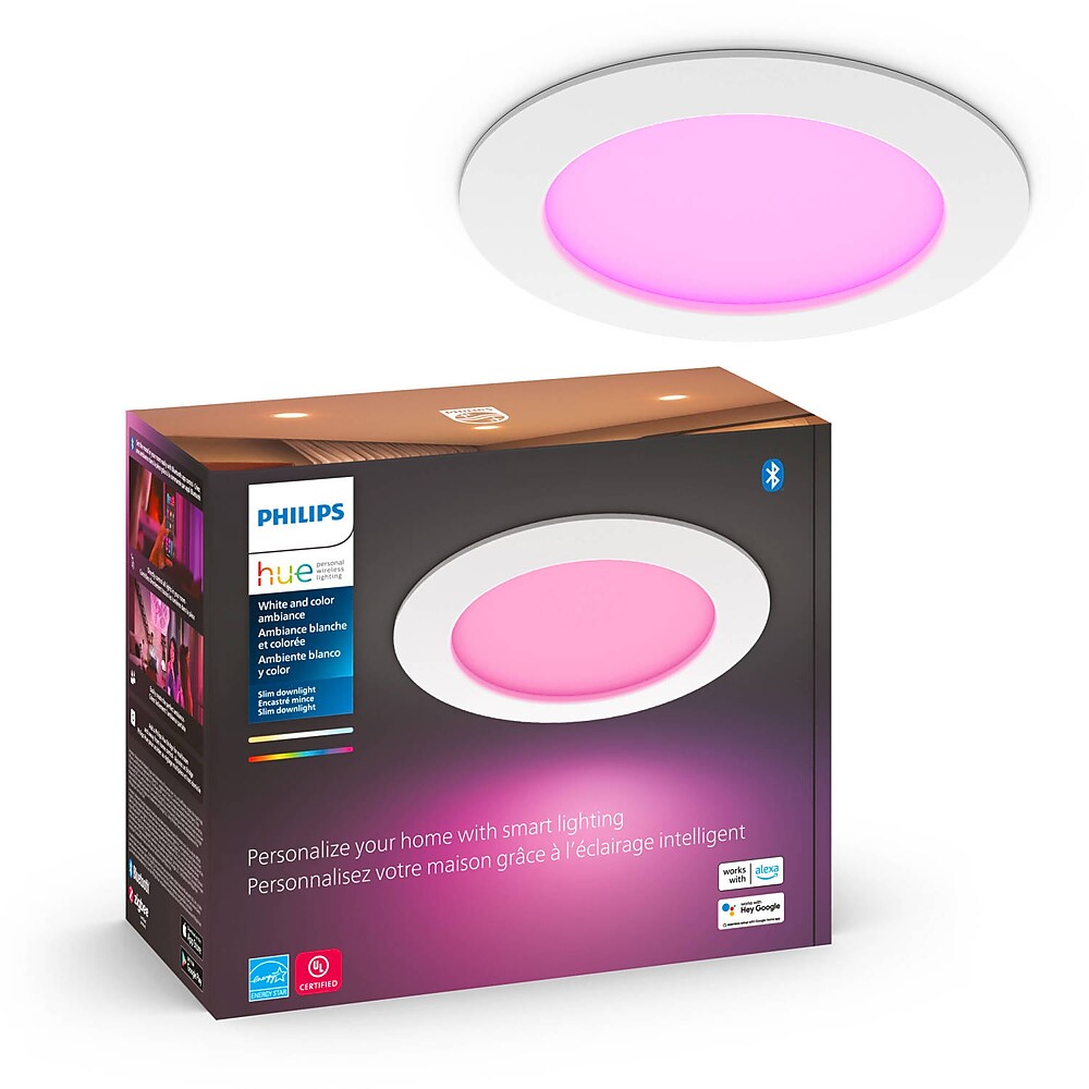 Philips Hue 15W Slim LED Smart Downlight, White And Color Ambiance (579573)