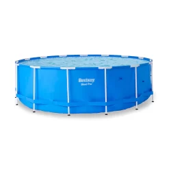 Bestway Steel Pro Round Above Ground Outdoor Backyard Swimming Pool, Size: 15' x 15' x 48"