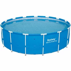 Bestway Steel Pro Round Above Ground Outdoor Backyard Swimming Pool, Size: 15' x 15' x 48
