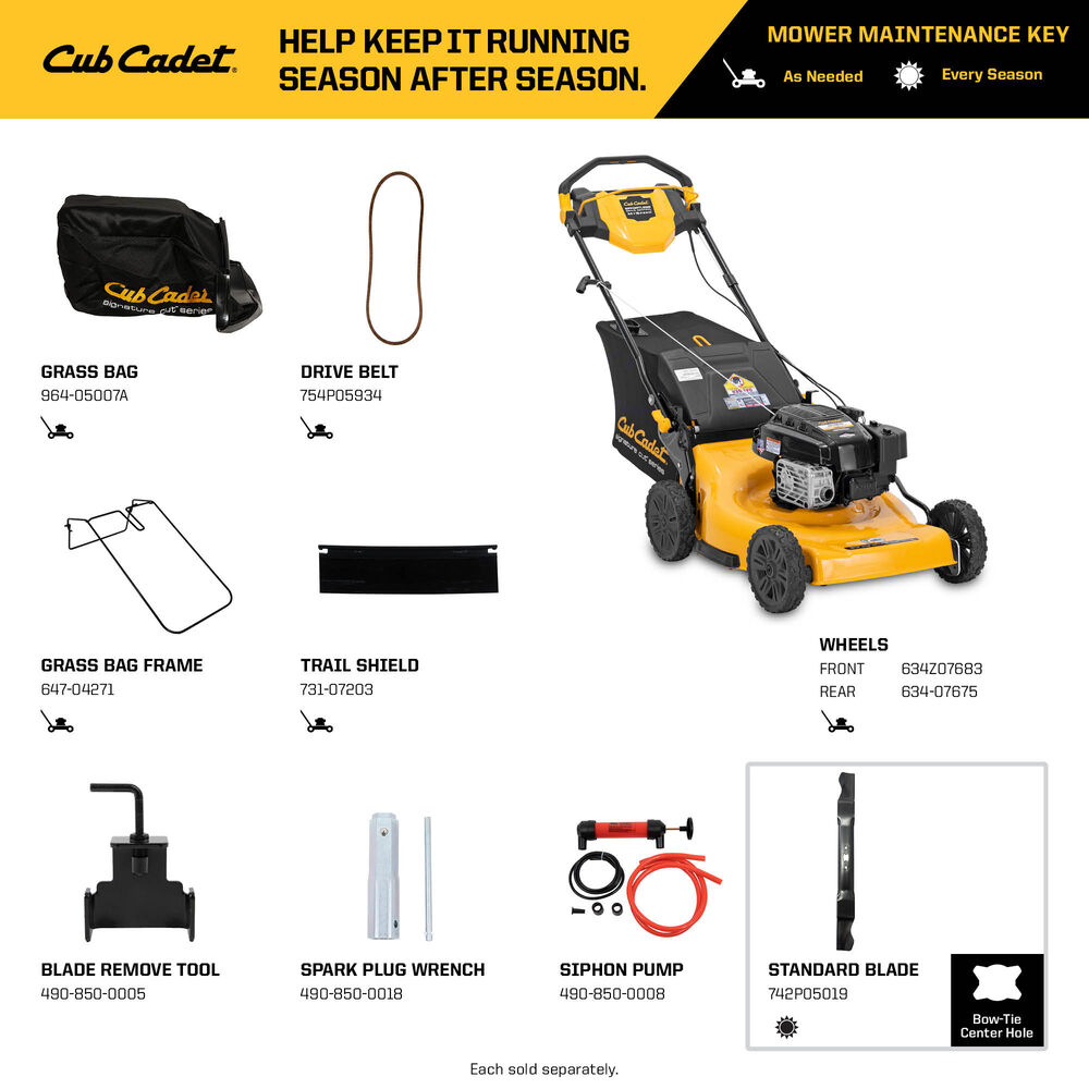 Cub Cadet 23 in. 190cc Briggs and Stratton Engine Rear Wheel Drive 3-in-1 Gas Self Propelled Walk Behind Lawn Mower