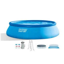 Intex Easy Set Inflatable Kid Swimming Pool with Filter Pump, Size: 15' W x 42