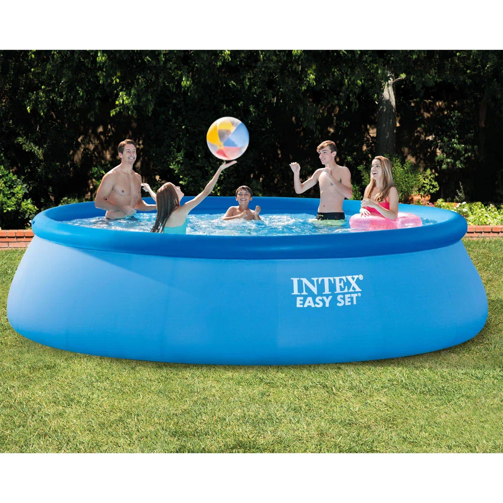 Intex Easy Set Inflatable Kid Swimming Pool with Filter Pump, Size: 15' W x 42" H