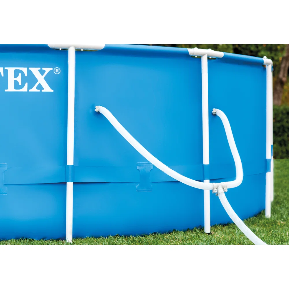 Intex Metal Frame Round Above Ground Swimming Pool w/Pump, Size: 15' x 48"